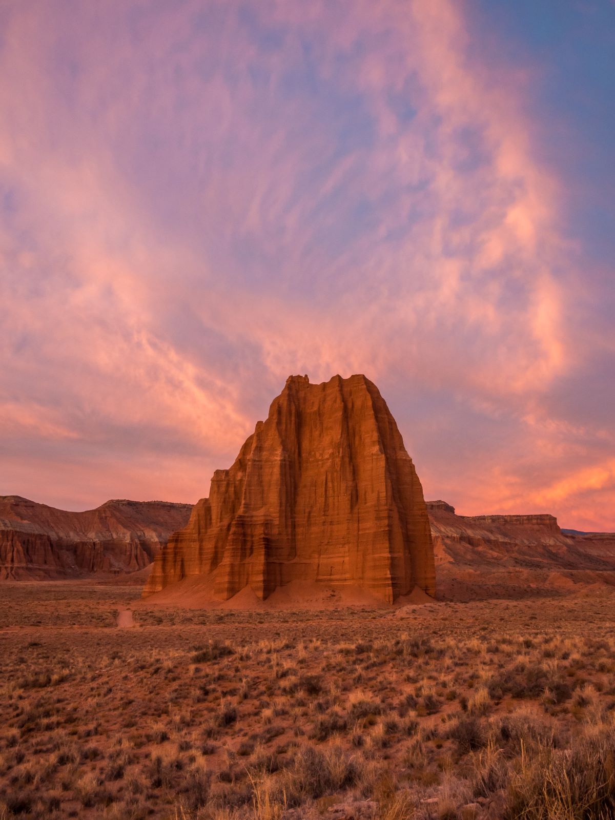 Red canyon during sunset